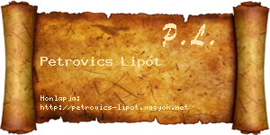 Petrovics Lipót névjegykártya