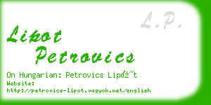 lipot petrovics business card